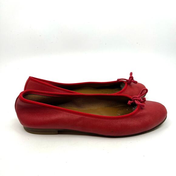 Margaux The Demi Scarlet Red Nappa Leather Ballet Flats Women's 7 US - Picture 3 of 9